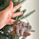 Felt Koala with Baby Ornament - Ganapati Crafts Co.