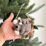 Felt Koala with Baby Ornament - Ganapati Crafts Co.