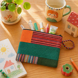 Handwoven Patchwork Zipper Pouch - Small