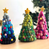 Felt Ball Christmas Tree Table Display