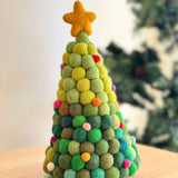 Felt Ball Christmas Tree Table Display