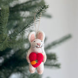 Felt Ornament - Bunny Holding A Heart