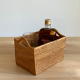 Bali Rectangular Rattan Basket with Handles