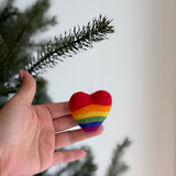 Felt Rainbow Heart Bag Charm