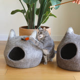 Handmade Felt Cat Cave