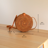 Bali Round Rattan Crossbody Bag