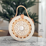 Bali Seashell Rattan Crossbody Bag - Camilla