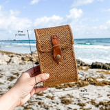 Bali Rattan Crossbody Cellphone Bag - Ella