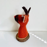 Felt Red Reindeer Wine Bottle Toppers