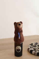 Felt Bear Wine Bottle Toppers