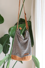 Woven Sling Bag with zipper. Handmade in Nepal.