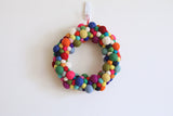 Handmade Rainbow Felt Ball Christmas Wreath | Pompom Christmas Wreath by Ganapati Crafts Co.