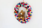 Felt handmade pompom Christmas wreath - Ganapati Crafts Co.