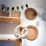 Felt Christmas Wreath - Pompom Balls / White Metallic