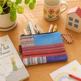Handwoven Patchwork Zipper Pouch - Small