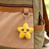 Smiling Star Felt Keychain