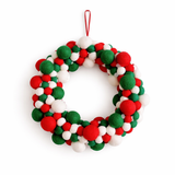 Felt Christmas Wreath - Red, Green, White
