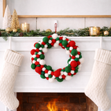 Felt Christmas Wreath - Red, Green, White