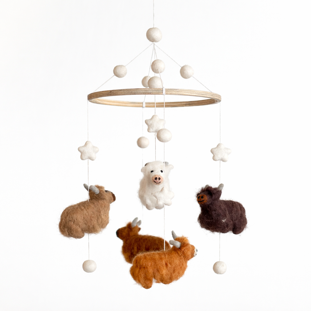 Felt Baby Mobile - Highland Cow – Ganapati Crafts Co.