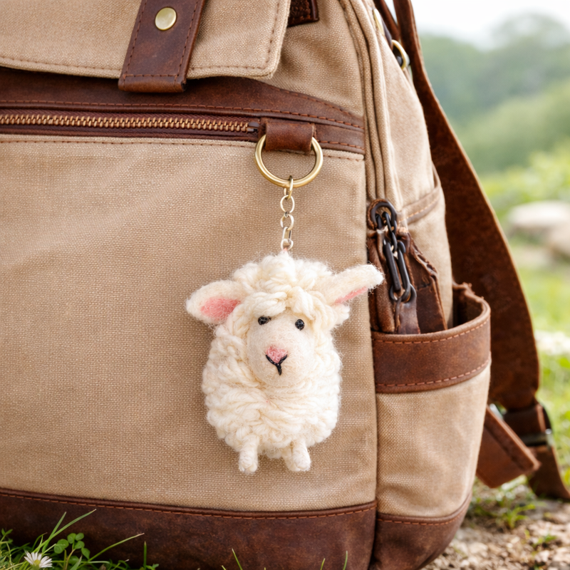 Best Felt Keychain - Mini Sheep | Ganapati Crafts Co.