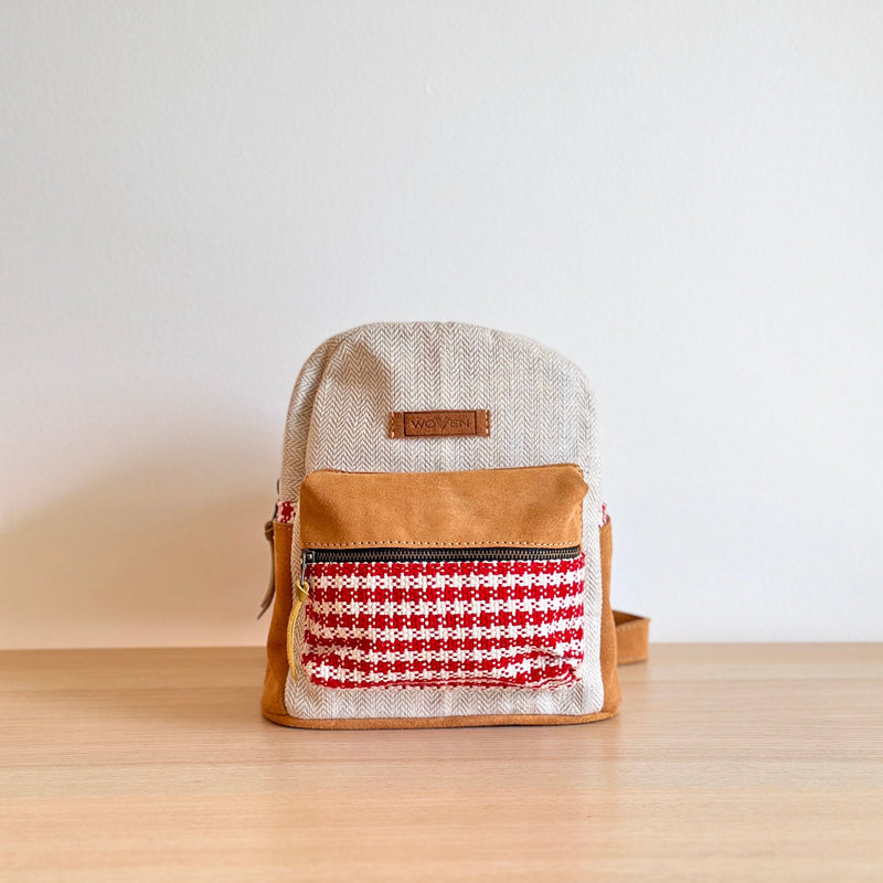 houndstooth mini backpack Best Women's Backpack: WOVEN Mini Backpack - Houndstooth