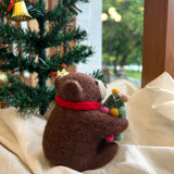 Felt Stuffed Animal - Christmas Brown Bear