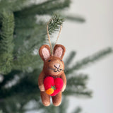 Felt Ornament - Bunny Holding A Heart