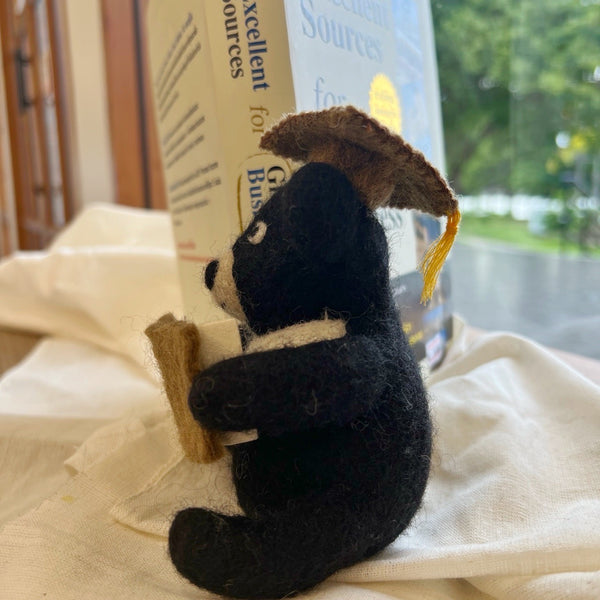 Felt Stuffed Animal - Black Bear Graduating