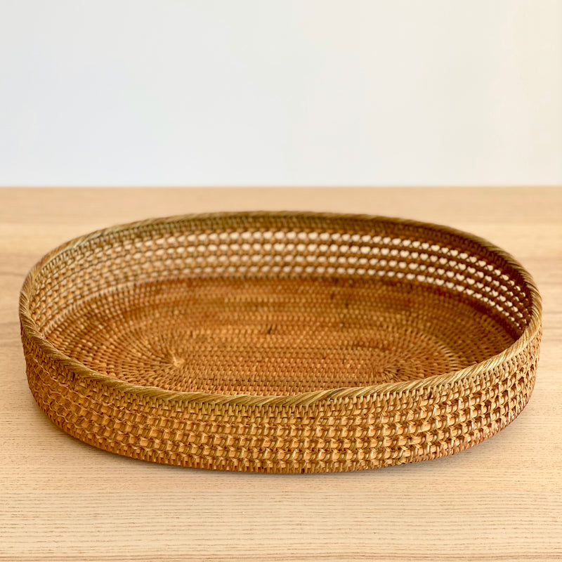 Bali Oval Rattan Woven Tray