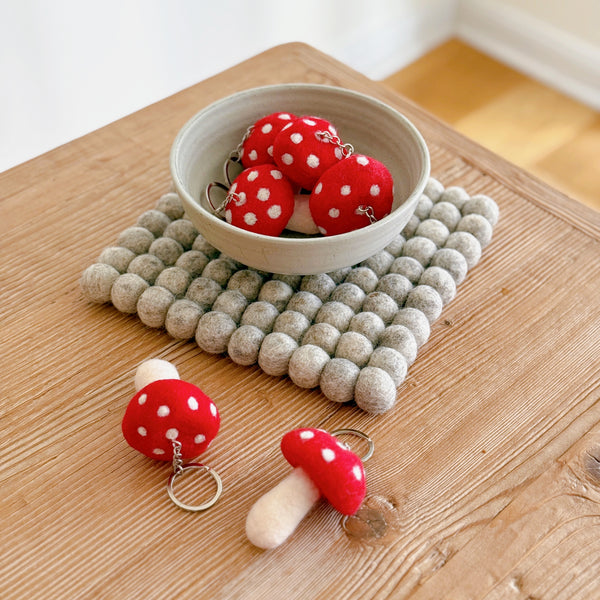Felt Keychain - Mushroom