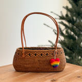 Felt Rainbow Heart Bag Charm