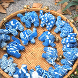Indigo Elephant Keychain