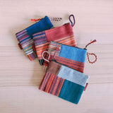 Handwoven Patchwork Zipper Pouch - Small