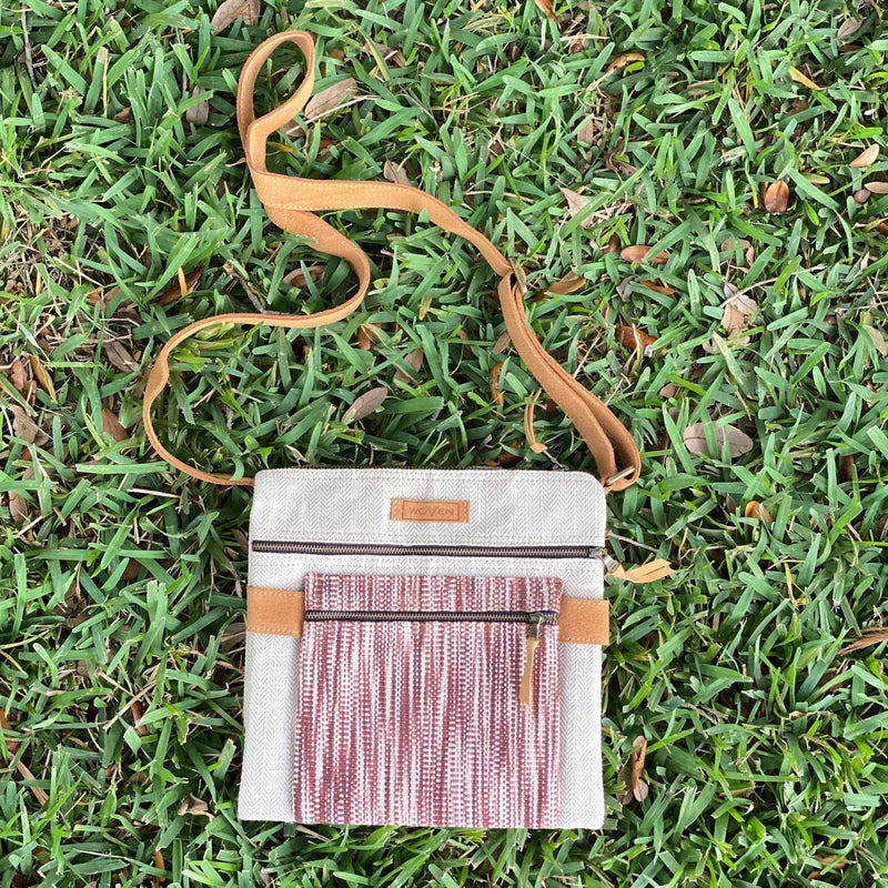 Woven Square Double Sided Crossbody Bag