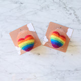 Felted Rainbow Love Brooch
