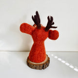 Felt Red Reindeer Wine Bottle Toppers