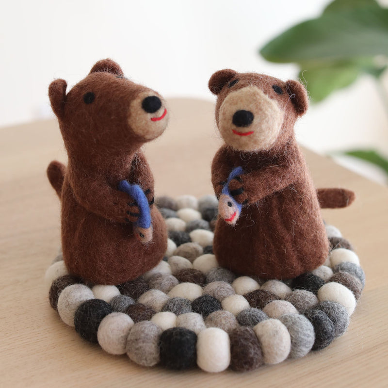 Felt Bear Wine Bottle Toppers
