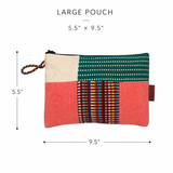 Handwoven Patchwork Zipper Pouch - Large