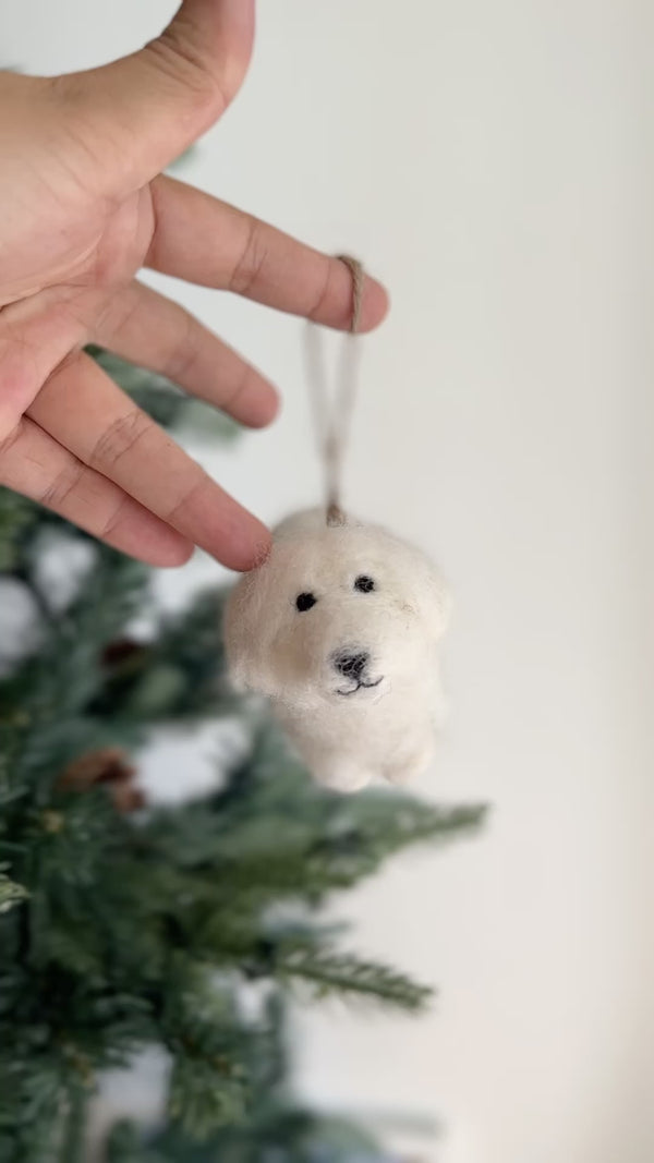 Felt Ornament - White Maltese Dog