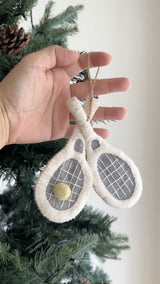 White Tennis Racket Ornament