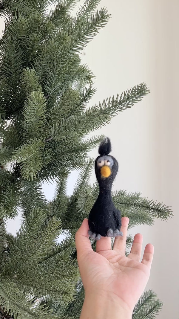 Black Sloppy Bird Finger Puppet