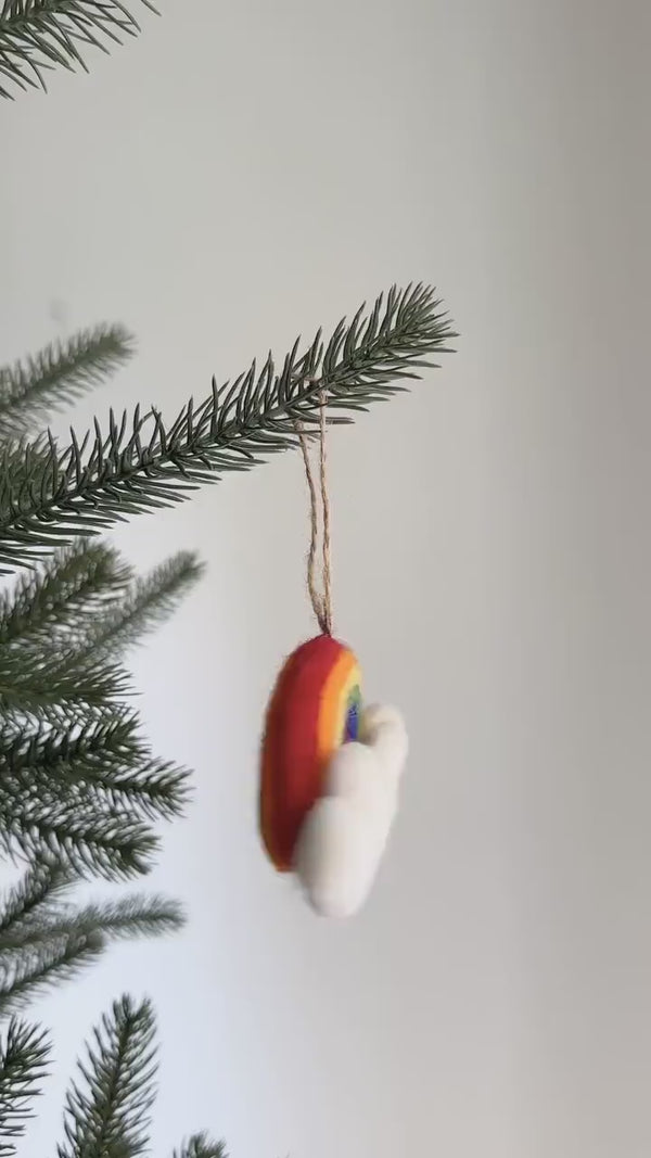 Felt Rainbow Cloud Christmas Ornament