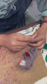 Hippopotamus Holding Watermelon Finger Puppet