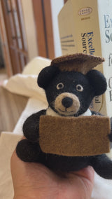 Felt Stuffed Animal - Black Bear Graduating