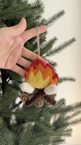 Campfire with marshmallow ornament