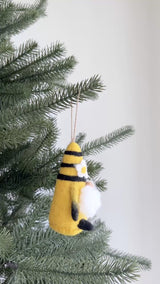 Felt Bumblebee Gnome Ornament