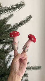 Felt Finger Puppet - Mushroom
