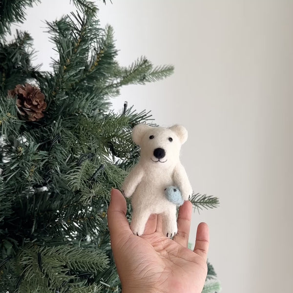 Finger Puppet: Polar Bear Catching a Fish