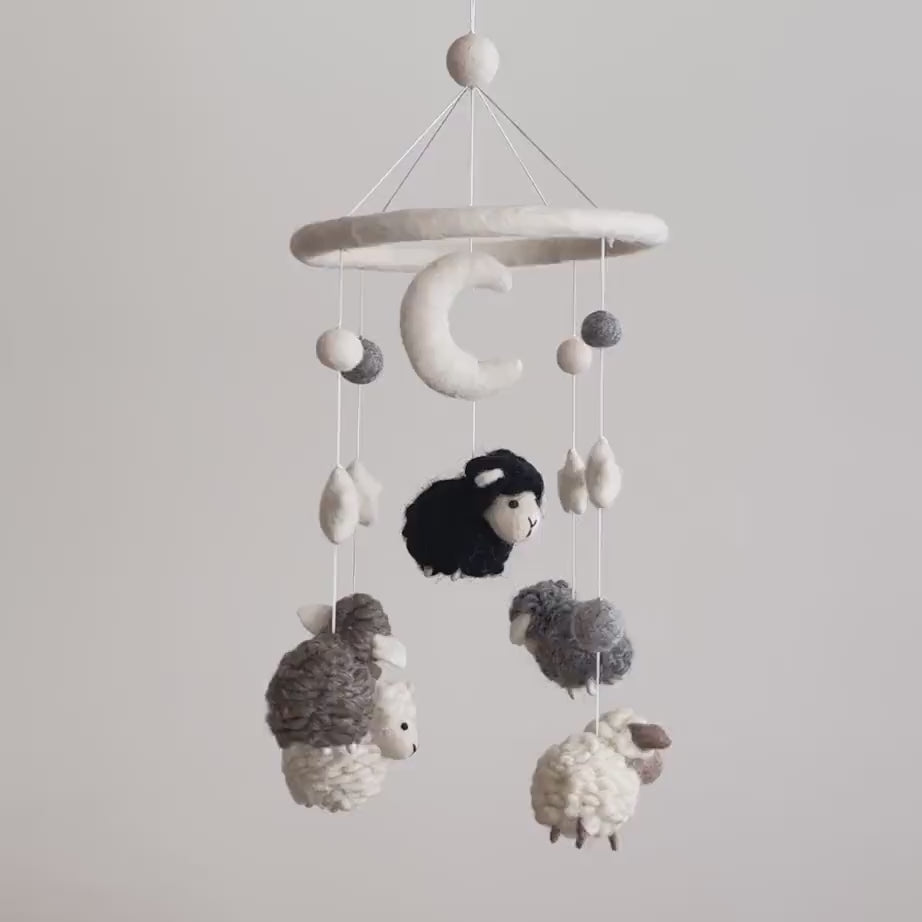 Gray Sheep Baby Mobile For Nursery Decor