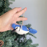 Felt Ornament - Needle Felted Blue Jay